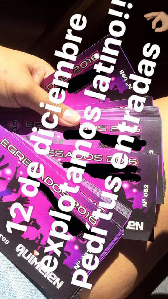 6tosocc's tweet photo. ⚠ATENCIÓN⚠
ESTAS ENTRADAS TAMBIEN SIRVEN PARA EL 12/12, AL AGOTAR LAS 2000 ENTRADAS LATINO NOS DIO ESTAS!! https://t.co/ZQnOc4ol3c