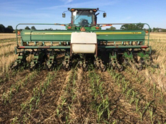 stripper16's tweet photo. @FLOLOfarms @davefarmsgood @panotiller trying our best, twin corn proving difficult #shade, moving planting time up, need bigger rig #16row https://t.co/2nb1KhxQop
