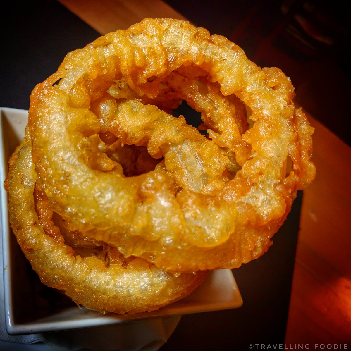 Beer Battered Onion Rings At The Burger Cellar in Toronto