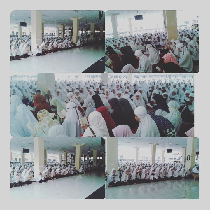 Pagi ini pada tanggal 212 
Santriwati Pesantren Tahfidz DaQu Putri Cikarang melaksanakan Khataman Qur'an dan Doa bersama untuk negeri