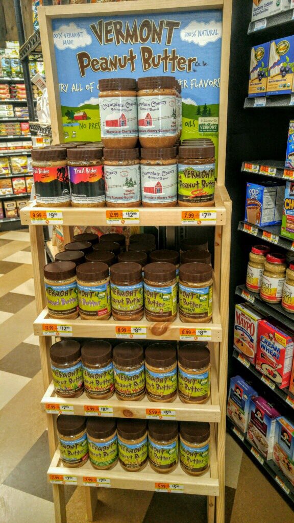 VTPeanutButter's tweet photo. Now that's a rack! #vtpb #fullystocked #holidaygifts #peanutbutterlover #almondbutterlover https://t.co/hGGuGpn5Zb