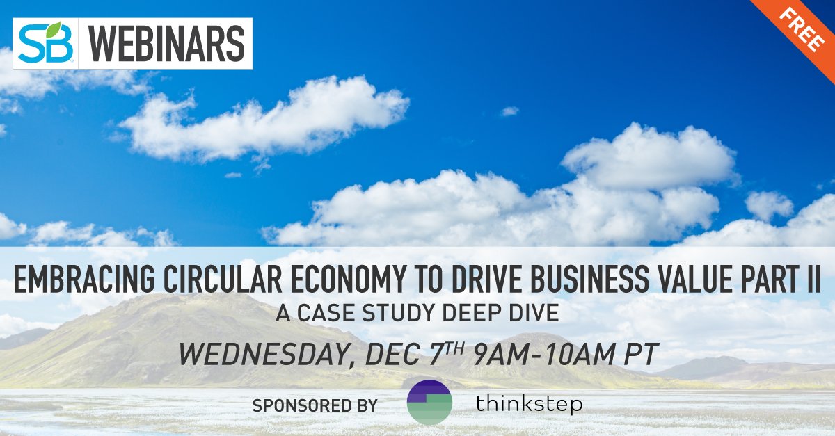 SustainBrands's tweet photo. How can you embrace the #CircularEconomy to drive business value? Find out in this FREE #SBWebinar w @thinkstep https://t.co/IQba2gG1DA https://t.co/bM7c5difb2