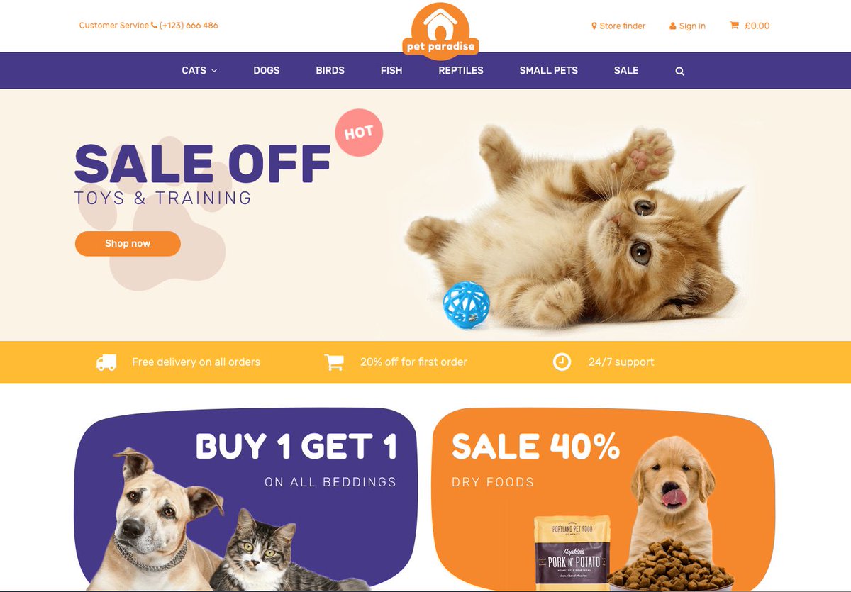 WooRockets's tweet photo. Pet Paradise – our 21th demo niche for Nitro WooCommerce theme. The topic is pets accessories :D - https://t.co/77Y01irxkG #woocommerce https://t.co/5lWzHY2OZ8