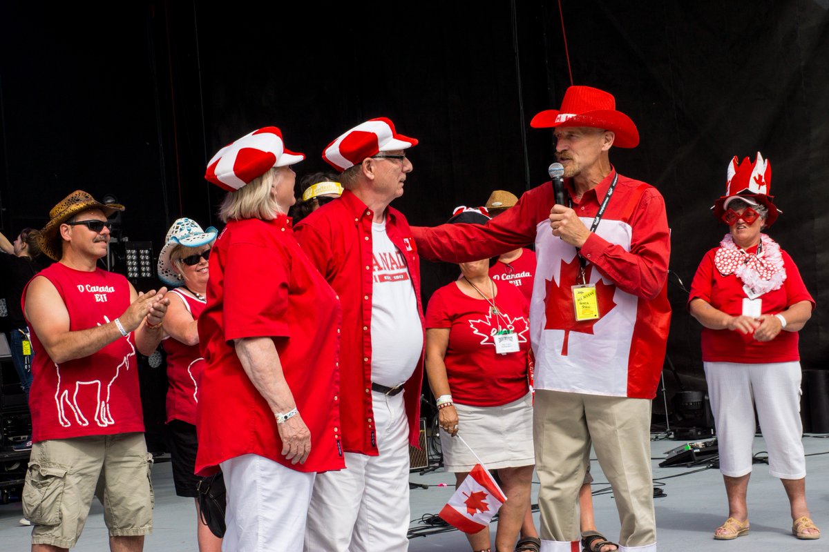 dauphincfest's tweet photo. #ThrowbackThursday to @Country_Fest fans showing off their Canada Day pride during #cfest2016 https://t.co/X9TfVA7WfR
