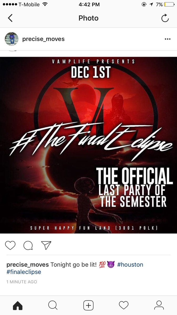 precise_moves's tweet photo. Tonight go be lit #houston #finaleclipse @De_wellls https://t.co/lBJePv1Mho