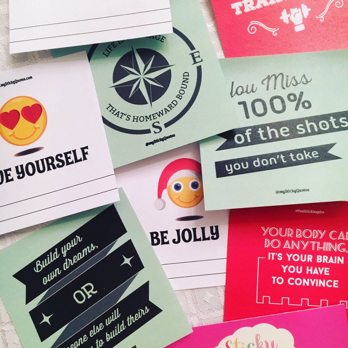 constancek's tweet photo. ❤️ my new @myStickyQuotes Stick with daily ❤️ happiness and success! 🌲⛄️���� #motivationalquotes #stocking stuffer #Holiday2016 https://t.co/UHD3czmxIE