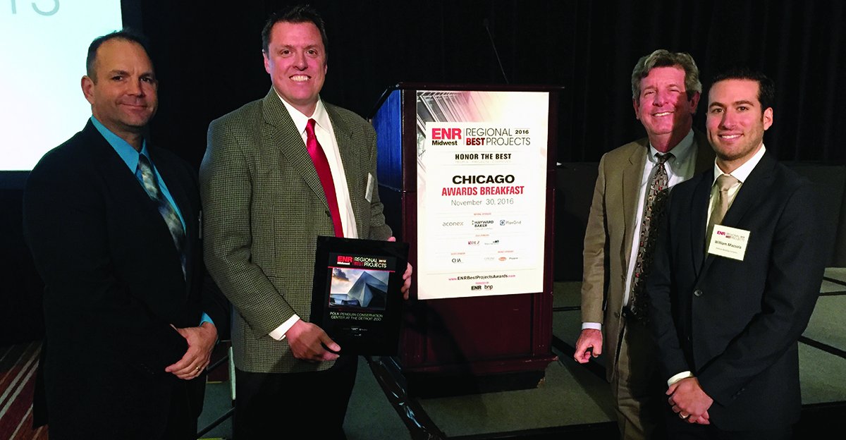 DEMARIABUILD's tweet image. Our Project Team accepted the @ENR_MW Best Project Award in the "Sports/Entertainment" category for the Polk Penguin Conservation Center!