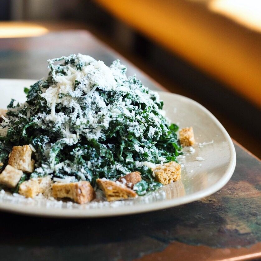 When you want to be healthy but you also want delicious- Tuscan Kale Caesar!  #AkashaCC <a href="/AkashaRichmond/">Akasha</a> #culvercity #vegetarian #EEEEEATS!