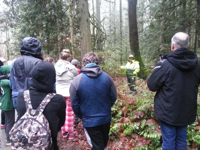 ConradCarriere's tweet photo. On the land with WSANEC elder Earl Claxton Jr. was a great start to the new #bced science9 unit on interconnectedness! @SD63Stellys https://t.co/RfEjVQHoKc