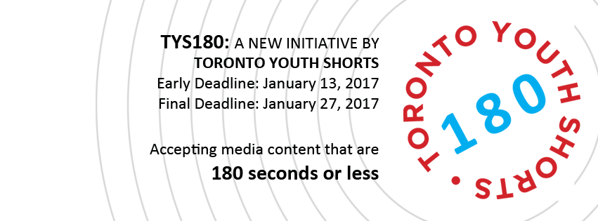 We are launching a new programming initiative: #TYS180, a showcase of creativity &amp; experimentation - deets at torontoyouthshorts.ca