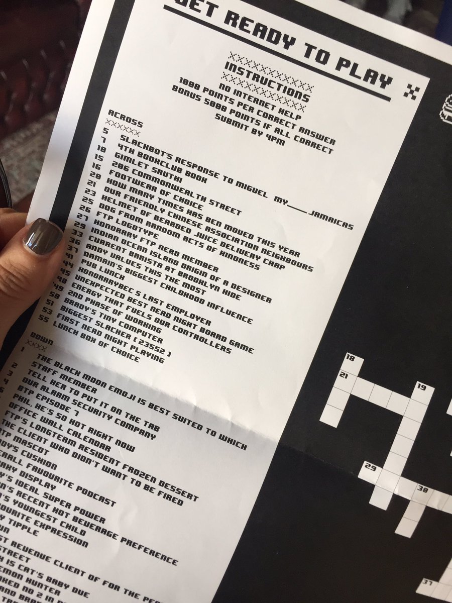 amandakgordon's tweet photo. .@m_busuttil making a cameo at @ForThePeopleAu #ftpgames #crossword number 27 across 😉 https://t.co/4JBYNrxIaI