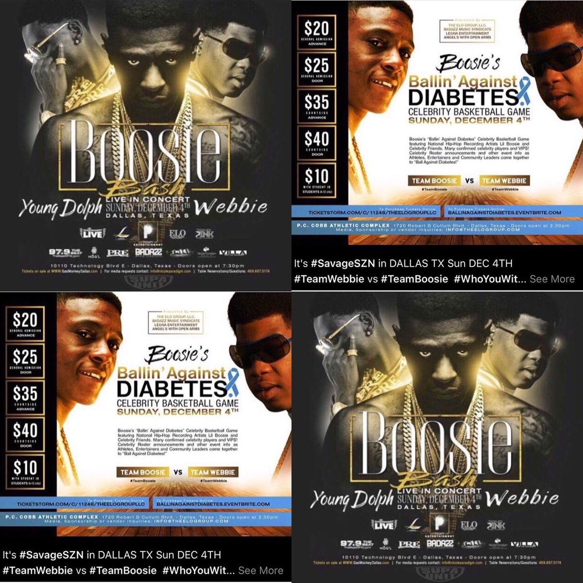 PorcheNicolle's tweet photo. This weekend Dec 4th need tickets hit my dm #thetakeover #runtheplay #teamboosie or #teamwebbie #gasmonkey #afterparty #dallas https://t.co/qbEPPGXSoE