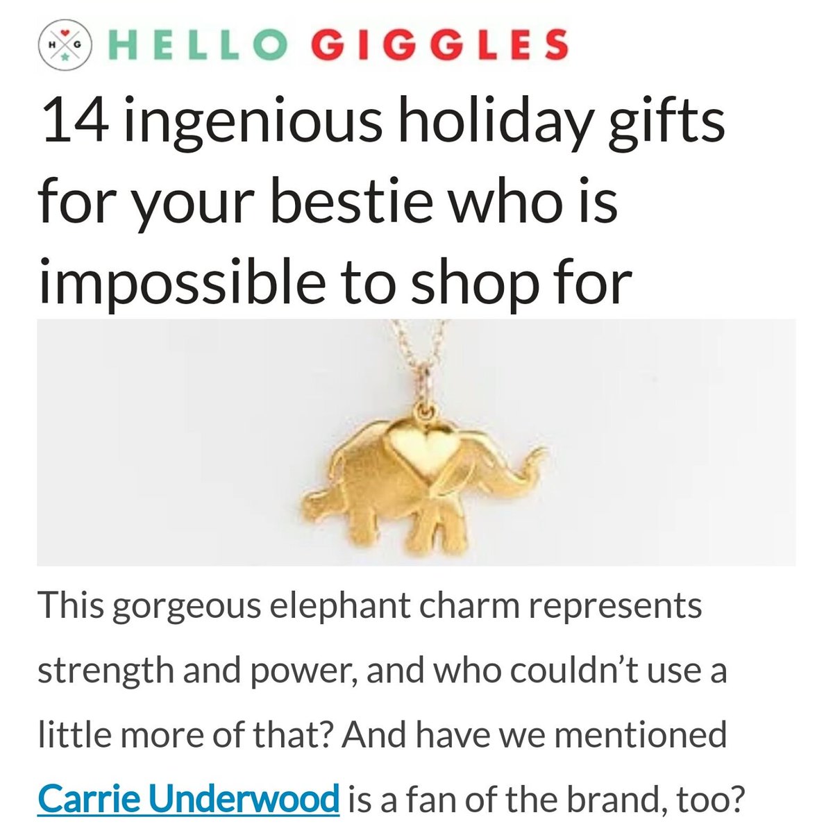 Elephant Heart (@elephantheart) on Twitter photo Thank you <a href="/hellogiggles/">HelloGiggles</a> for including our #ElephantHeart #charm #necklace in your #bff #giftguide <3 Thank you <a href="/hellogiggles/">HelloGiggles</a> for including our #ElephantHeart #charm #necklace in your #bff #giftguide <3
