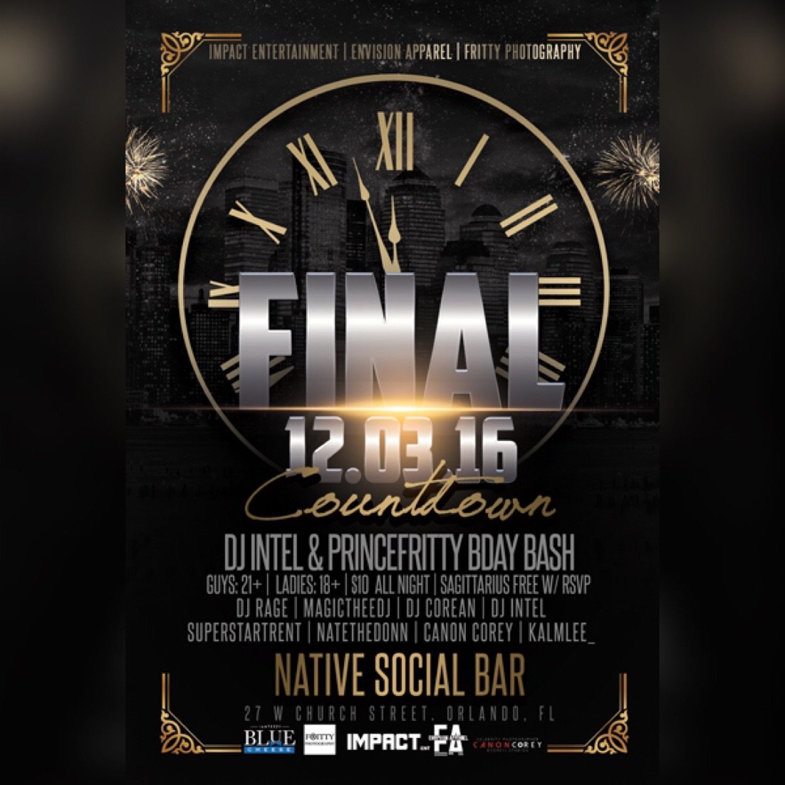 DjIntel_TS's tweet photo. #FinalCountdownUCF | 12.3.16
No School on Monday
Final Turn Up Before Finals Start
$10 All Night
@DjIntel_TS @PRINCEFRITTY BDAY https://t.co/eSDPQeo3H8