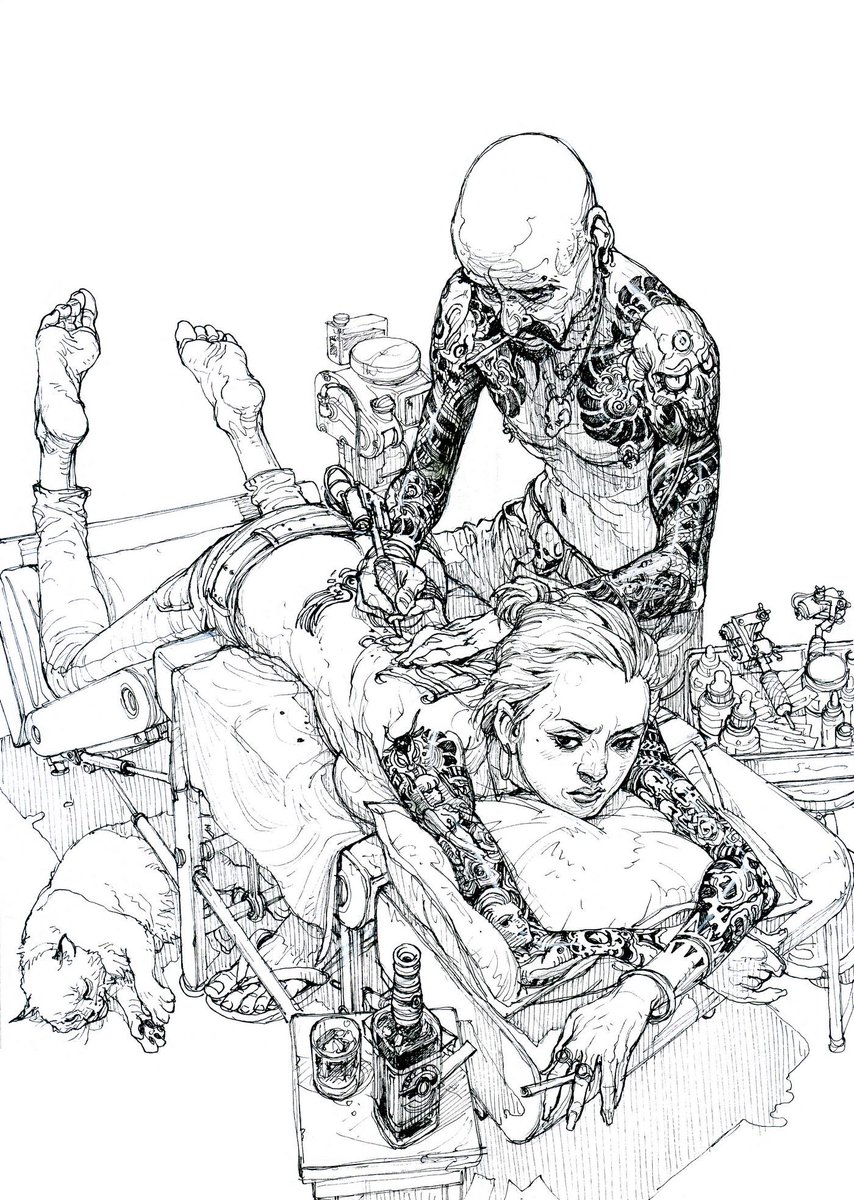 Tattoo studio #kimjunggi #tattoo #inked #tattooart #illustration #drawing 