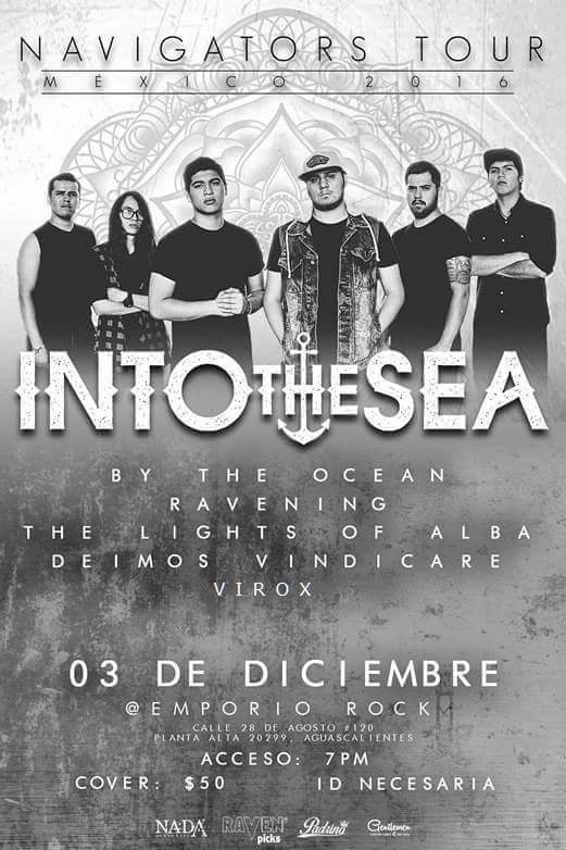 IntoTheSeaMx's tweet photo. #Aguascalientes Nos vemos este 3 De Diciembre en el #EmporioRock Into The Sea #NavigatorsTour #MeMataQueTu https://t.co/SGd5ejYy7o