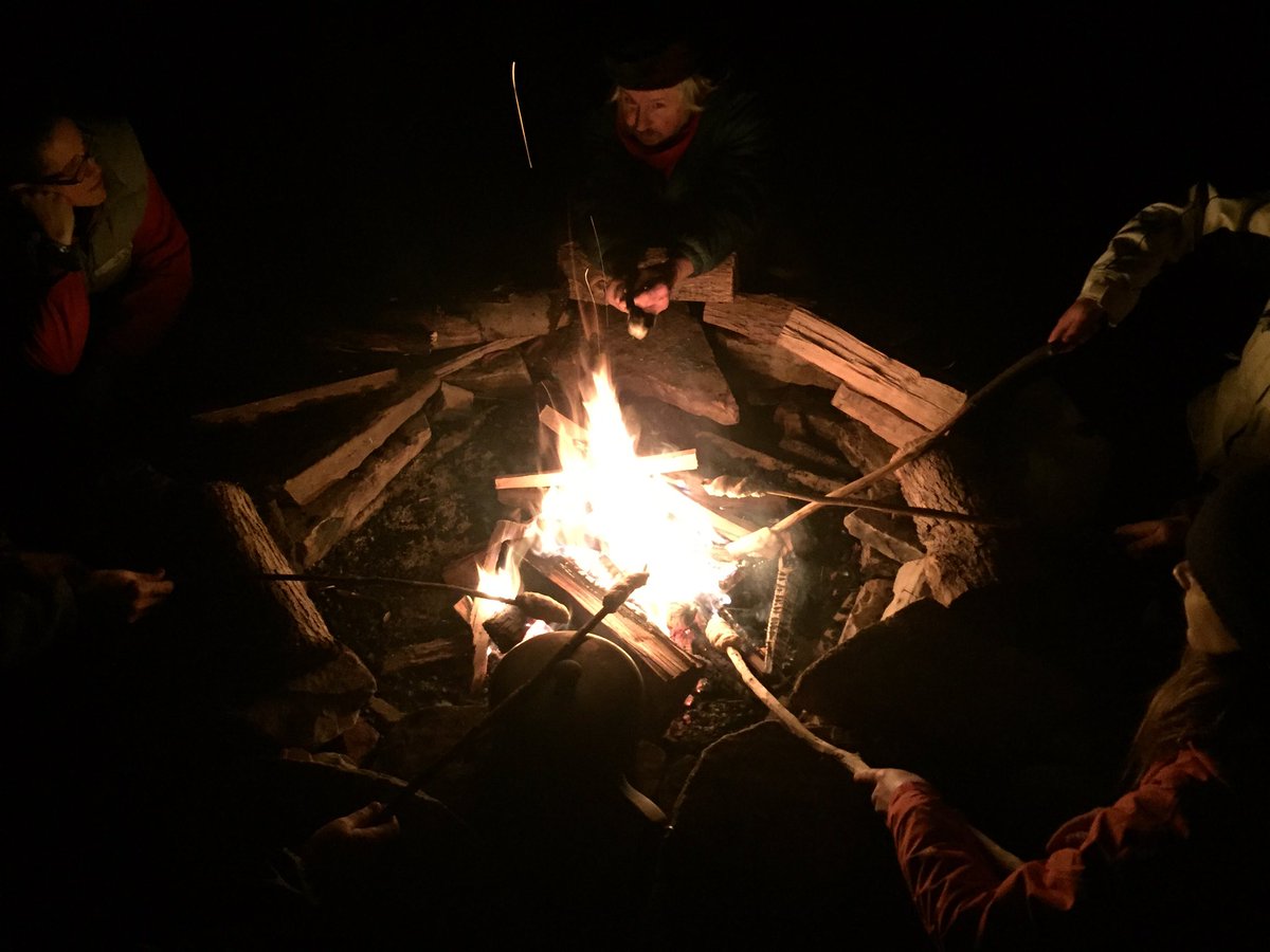 Adult #forestschool :playing with fire. Bannock time! #natureforall