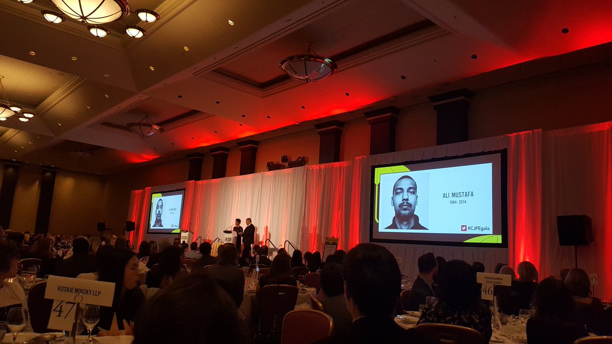 cbcasithappens's tweet photo. Canadian photojournalist Ali Mustafa, killed in Aleppo in 2014, honoured at tonight's @canadaCJFE gala. https://t.co/52izdybTn4 https://t.co/BAf0YMjhBM
