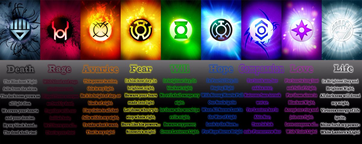 CBNostalgia's tweet photo. Whats your favorite #Lantern oath?!? I'll always be partial to #Green, but #Blue is pretty cool.... https://t.co/vDR6n1A5Mi