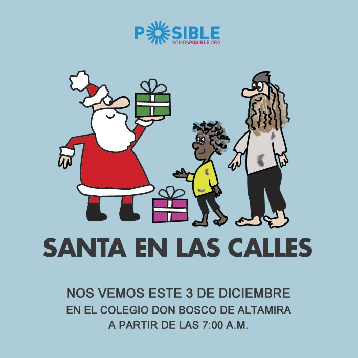 Este 3 de diciembre puedes ayudar a <a href="/santaenlacalle/">Santa En Las Calles</a> con sábanas, ropa y juguetes en buen estado y llevarlos al Don Bosco de Altamira.