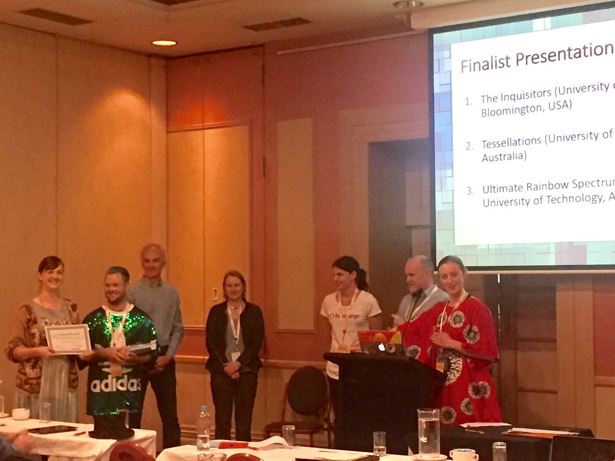 Ozchi2016's tweet photo. Team Ultimate Rainbow Spectrum from QUT won the #OzChi2016 @ozchi24 student design challenge @QUTdesign https://t.co/xVRB2f3K48