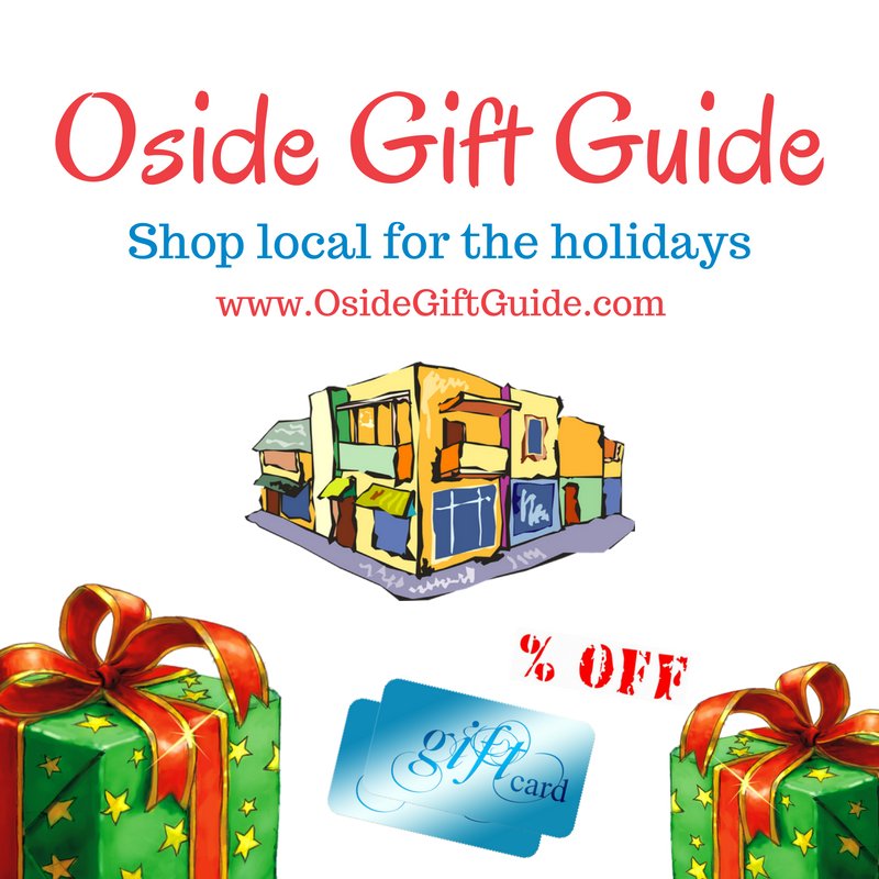 mainstreetoside's tweet image. Looking for gifts this holiday season? Take a peek at the Oside Gift Guide ow.ly/jv9I306JlLN full of gift ideas to #shoplocaloceanside