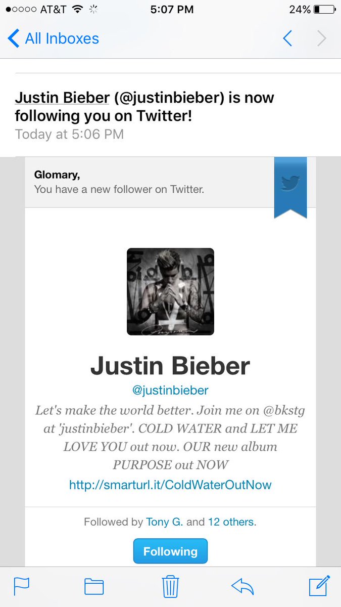 _Gett19's tweet photo. Tbh yo me creé mi twitter por el y saber que ahora me sigue; AAHH. 💟 Ésto pasó ayer btw. 😁 Thank you @justinbieber ☺️ https://t.co/GfuKmPXmiz