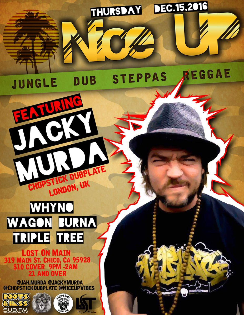 TripleTreeMusic's tweet photo. Im opening for Jacky Murda in 2 weeks at Lost. Biggup Chico!
#chicoca #chicoreggae #tripletree #junglist #raggajungle https://t.co/ZL9dGkdvDf