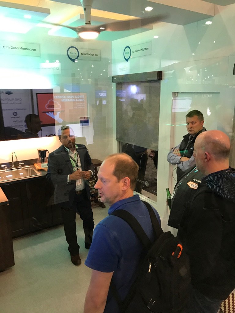BethesdaSystems's tweet photo. @amazonelexa needed the best to integrate their voice controlled #smarthome exhibit at #awsreinvent so they called us! https://t.co/b2YCNhQYnA