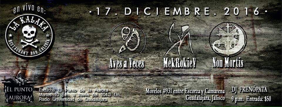 Sábado 17 de diciembre nos vemos en La Kalaka junto a Mekrokiev y Non Mortis, además estará DJ Frenópata.

facebook.com/events/3776856…