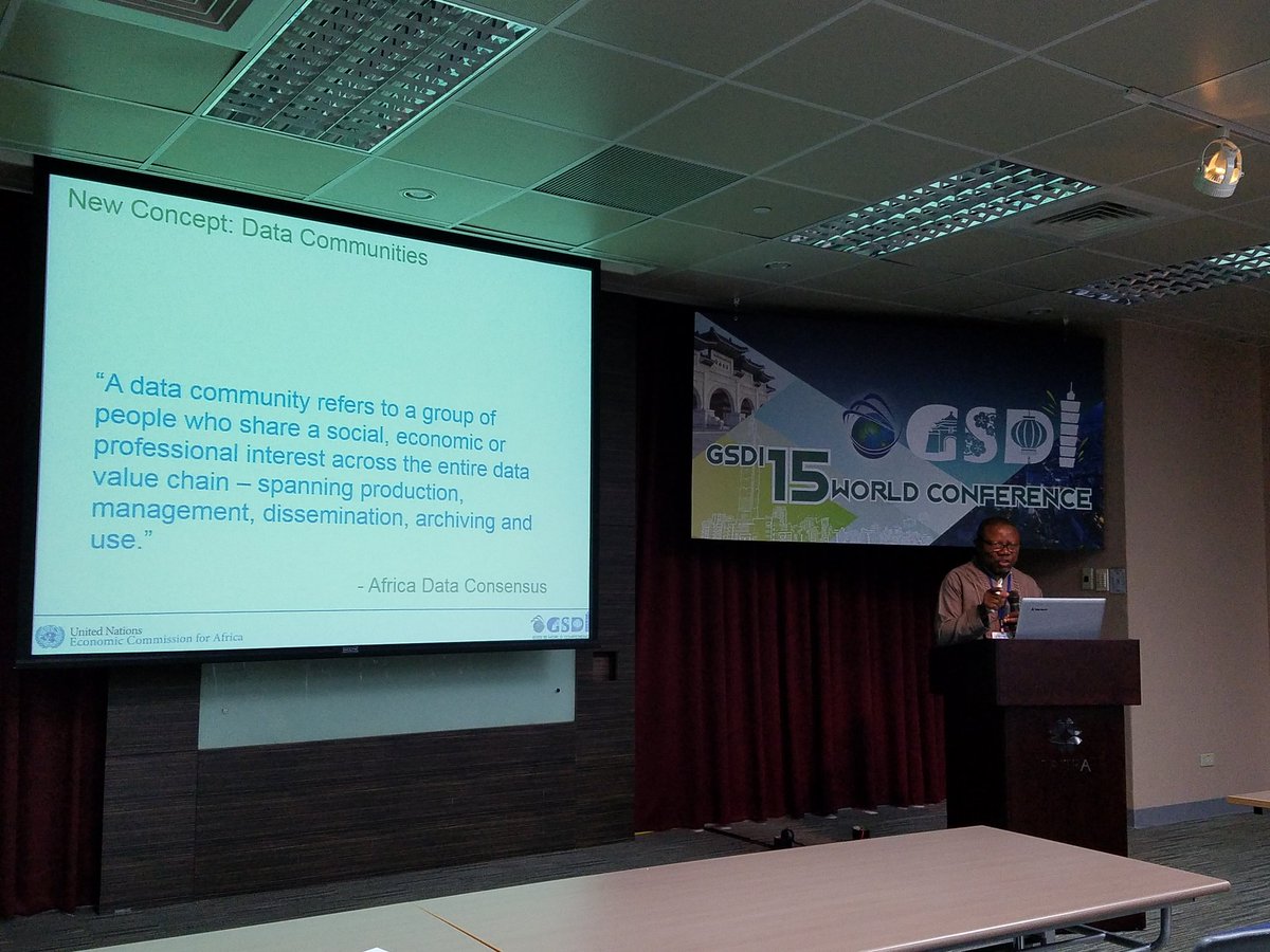 Reichardtme's tweet photo. @Ezigbalike encourages greater SDI community relevance by embracing and participating in Data Communities. #GSDI15 https://t.co/HARNqgAGQx