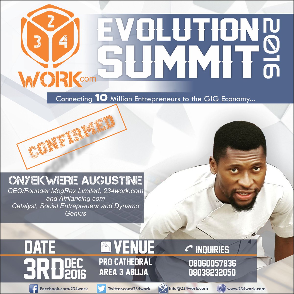 234work's tweet photo. We are on a mission, a mission to raise and connect 10 million Entrepreneurs to the GIG Economy. To export your skills and talent #234work https://t.co/rI3eu6c6mh