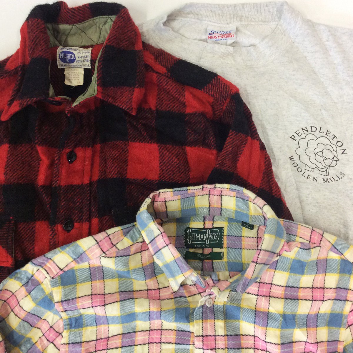 MakeshopSpec's tweet photo. #60s #pilgrim #woolshirt
#MadeInUSA #pendleton #sweatshirt
#gitman #vintage #flannel 
#ピルグリム は珍しくピンピン。
#古着 #古着屋 #古着卸 #古着好きな人と繋がりたい #ファッション https://t.co/VwsCmioYqq