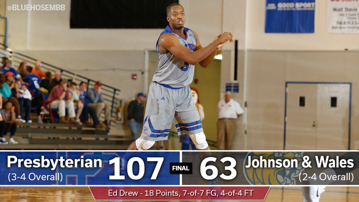 FINAL:
Presbyterian - 107
Johnson &amp; Wales - 63

12 different players scored for PC with six reaching double figures on the night. #GoHose