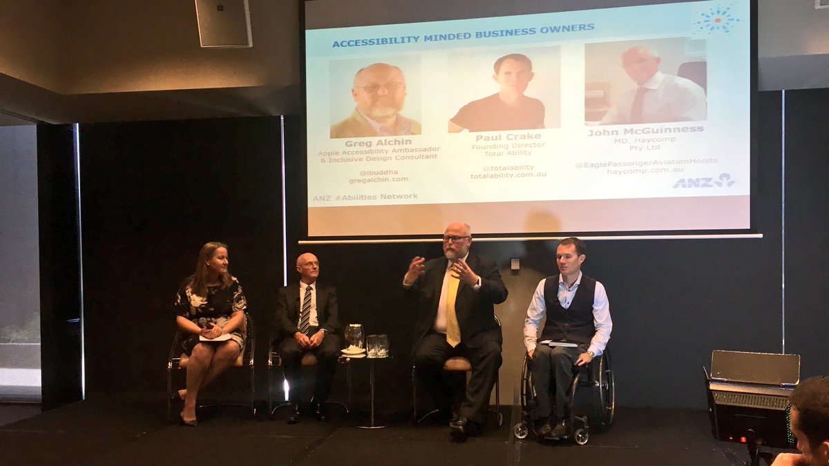 ANZ_AU's tweet image. Great panel discussion on innovative #accessibility solutions, including #ANZApplePay! Thanks @LindenC1 @ibuddha @totalability @Eagle2Lifter