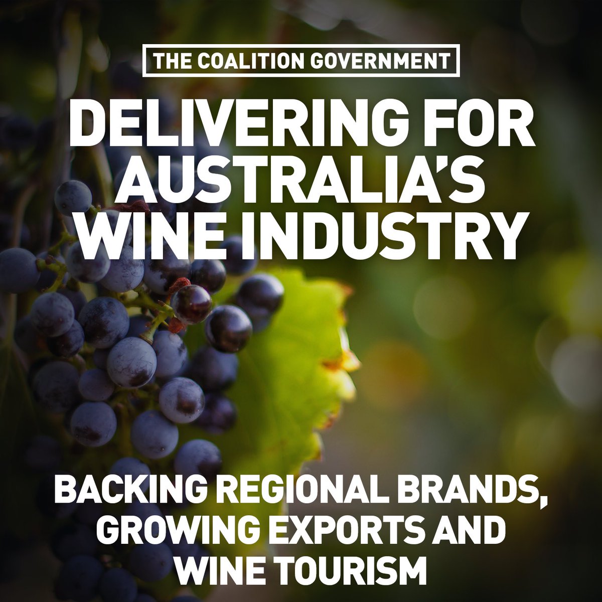 <a href="/KellyODwyer/">Kelly O'Dwyer</a> &amp; I have today announced reforms that will assist grape growing, winemaking &amp; tourism in regional Australia #WETrebate #auspol