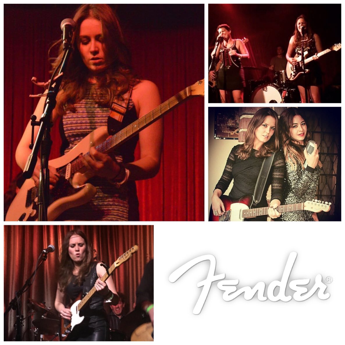 WantedMgmt's tweet photo. @angelaplaysgtr and @rosescigarette are powered by @fender electric guitars and amplification. #angelapetrillimusic https://t.co/gno6Qx02kf