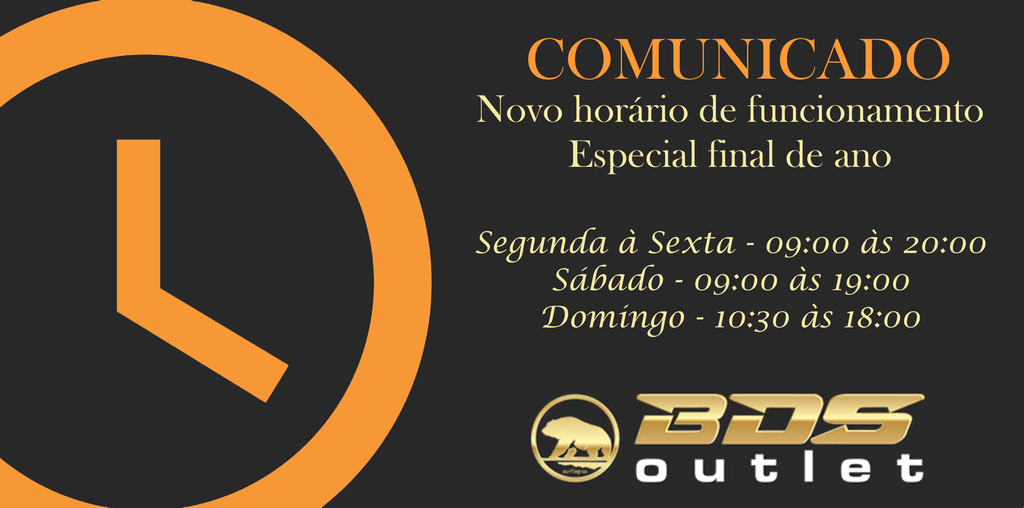 BDSOUTLET's tweet photo. Novo Horário de Funcionamento ! https://t.co/kTVUupR7vg https://t.co/12bKZf65pQ