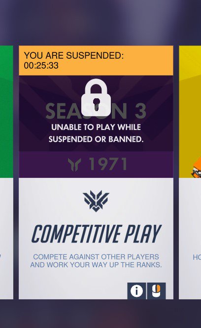 WilhelmScream89's tweet photo. @BlizzardCS Love getting gold, into a random dc, which results in 30 minute ban. Whyyyyy. cant even rejoin the match. joy. https://t.co/C7TZvIWoZO