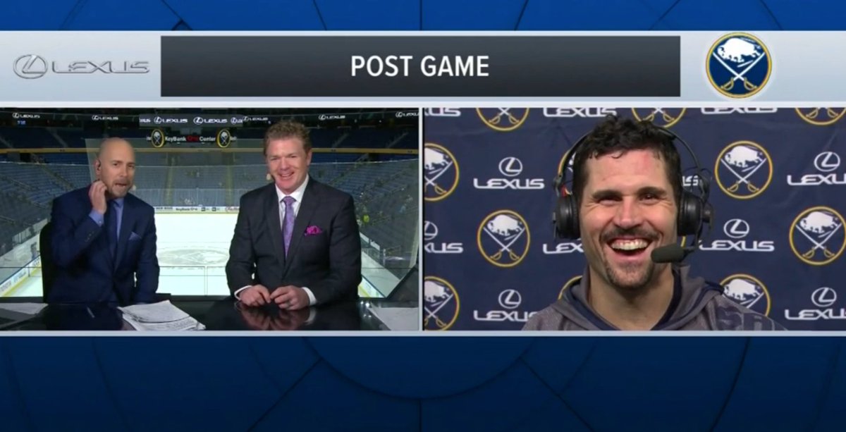 Lots to smile about.  Hear from Captain @Giostyle21 postgame: bufsabres.co/SFQHm7 https://t.co/L19riIg4WQ