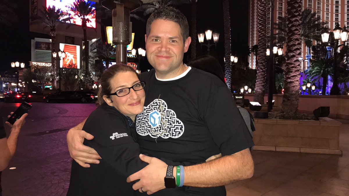 richcuhl's tweet photo. After a successful #aws #reInvent we go to the Wedding chapel to get married! @1Strategy_cloud love! https://t.co/rG4FRvqxJ6