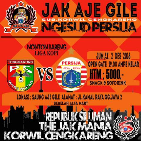 JakOnline's tweet photo. Info Nobar I Mitra Kukar vs Persija Jakarta  I CP : @Jak_Cengkareng ( Info lengkap cek gambar ) #NobarPersija #PersijaDay https://t.co/DPjuolGT3G