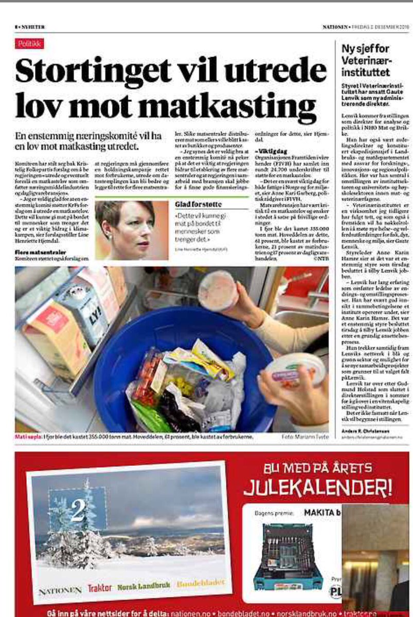 QBentM's tweet photo. Pinlig om vi har så dårlige holdninger til #matsvinn at det må en lov til for at vi ikke skal kaste mat @MetteNHavre  @matvett_no @1pondus1 https://t.co/C329n61j8V
