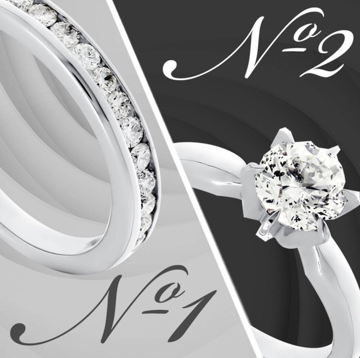 EPLdiamond's tweet photo. Изысканные кольца с блистательными якутскими бриллиантами от "ЭПЛ"💎Какое из них вы бы выбрали для себя: №1 , №2 или будете носить вместе? https://t.co/nR5mJiN42W