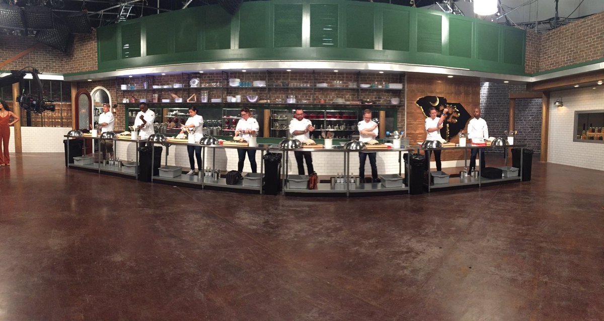 erossica's tweet photo. Here stands the new crop of chefs. Suit up and bring it! #TopChefCharleston https://t.co/0iFMVvHzL7