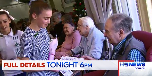 TONIGHT: <a href="/justinemack9/">Justine Conway</a> meets the school children delivering handmade Christmas cards to the elderly. The details in #9NewsAt6