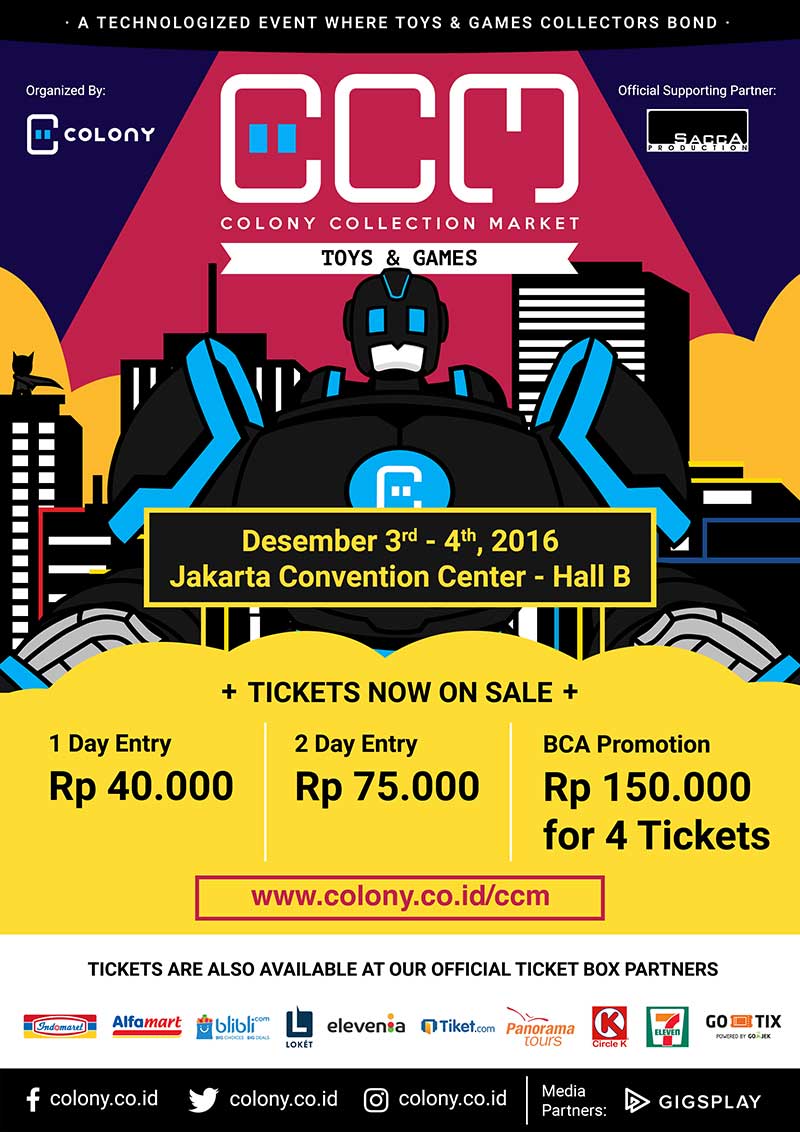 gigsplay's tweet photo. Get tickets to exhibition hall with lower price by purchasing it now! #CCM2016 #ColonyCollectionMarket2016 @colonycoid https://t.co/cGNpzyMtt2