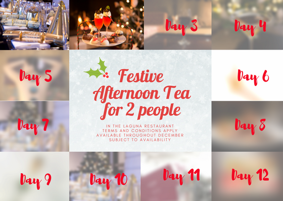 It's Day 2 of our Christmas Giveaway! FOLLOW &amp; RT TO WIN A FESTIVE AFTERNOON TEA FOR 2 in our Laguna Restaurant! Winner selected in 24hrs. 🎅