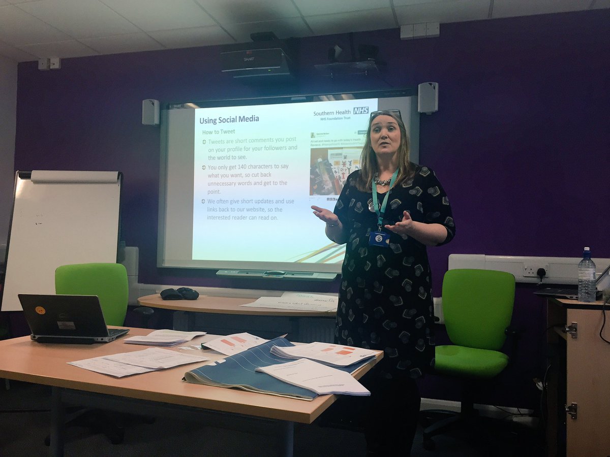jodiecoxscphn's tweet photo. The Lovely Claire teaching us at #westhvforum how to tweet and use social media for @Southern_NHSFT https://t.co/aRcPSP3wGn