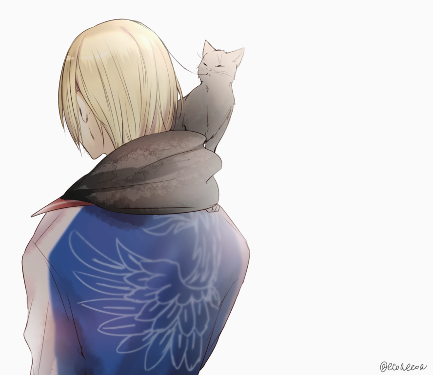 ユーリ・プリセツキー 「猫に懐かれそうだしユリオも拒むに拒めなくてなんだかんだ構ってあげそう 」|E(Co)Aは原稿中のイラスト